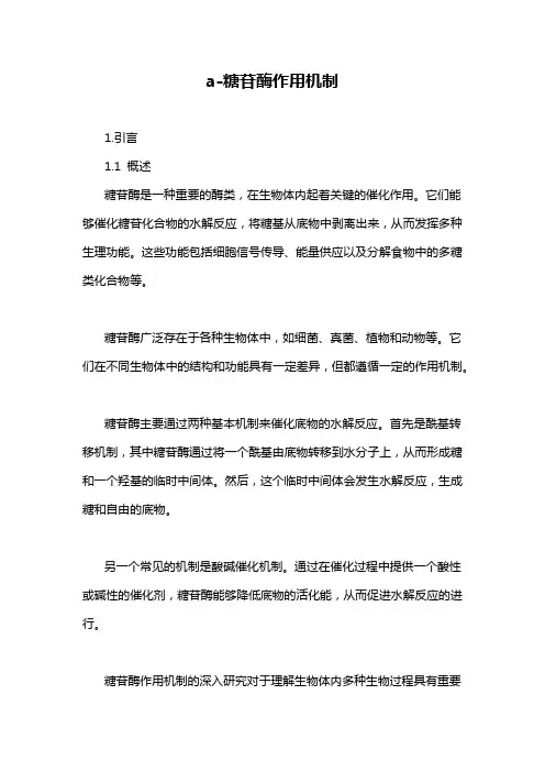a-糖苷酶作用机制