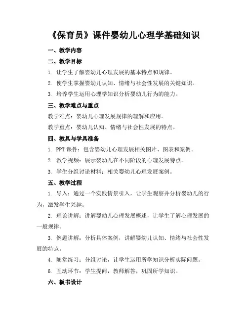 《保育员》课件婴幼儿心理学基础知识(1)