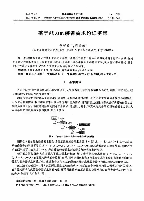 基于能力的装备需求论证框架