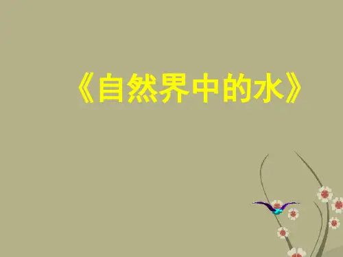 九年级化学自然界中的水课件