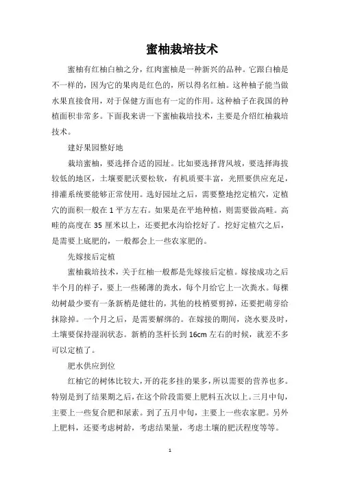 蜜柚栽培技术
