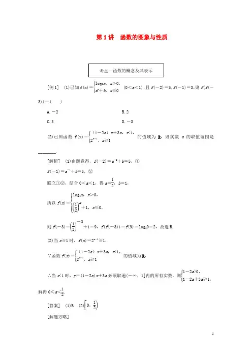 (全国通用)2020版高考数学二轮复习  提升专题  函数与导数教案讲义汇编全集