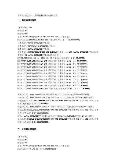 图解长阳不破技术指标和选股公式大智慧和通达信