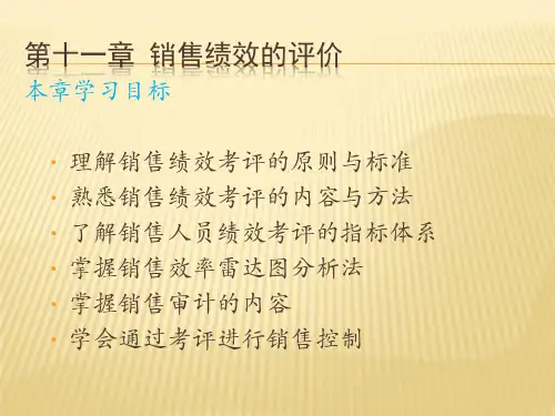 第11章  销售绩效的评价  (《销售管理》PPT课件)