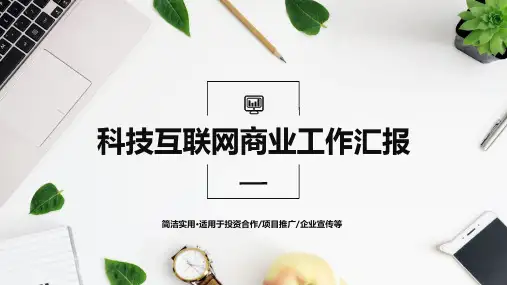 大气简约科技互联网工作总结PPT