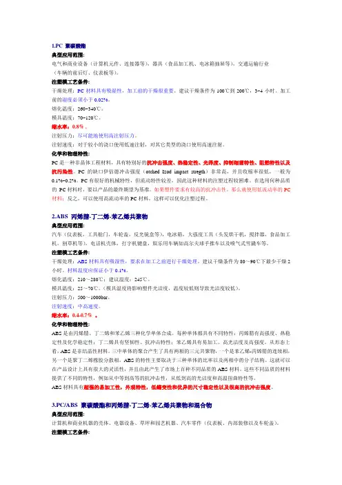 常用塑料手册(20种)