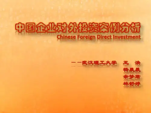 中国对外直接投资案例分析