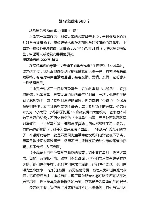 战马读后感500字