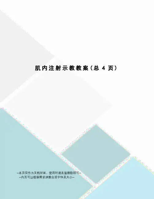 肌内注射示教教案