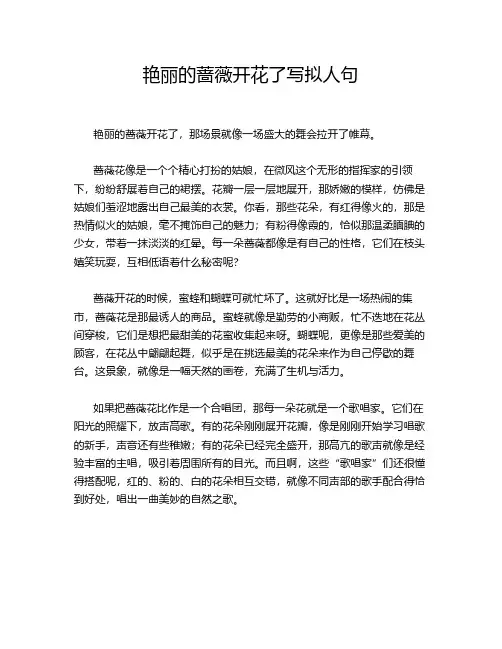 艳丽的蔷薇开花了写拟人句