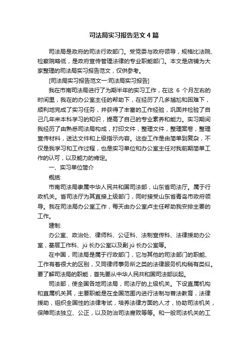 司法局实习报告范文4篇