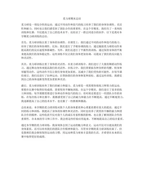 柔力球期末总结