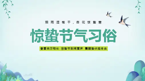 惊蛰节气习俗二十四节气之惊蛰知识介绍课件PPT模板