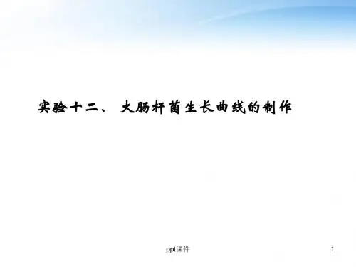 实验十二、 大肠杆菌生长曲线的制作  ppt课件