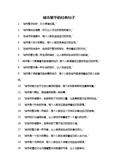城市繁华的经典句子