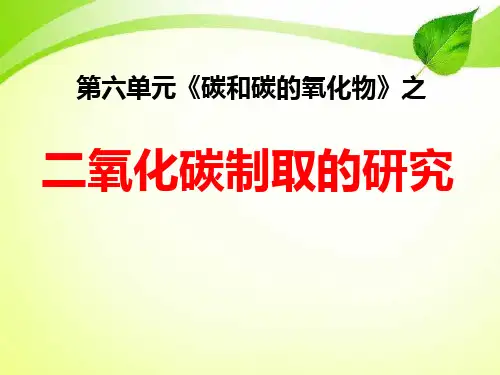 人教版化学九年级上册第六单元6.2《二氧化碳制取的研究》ppt课件 (共23张)(共23页)