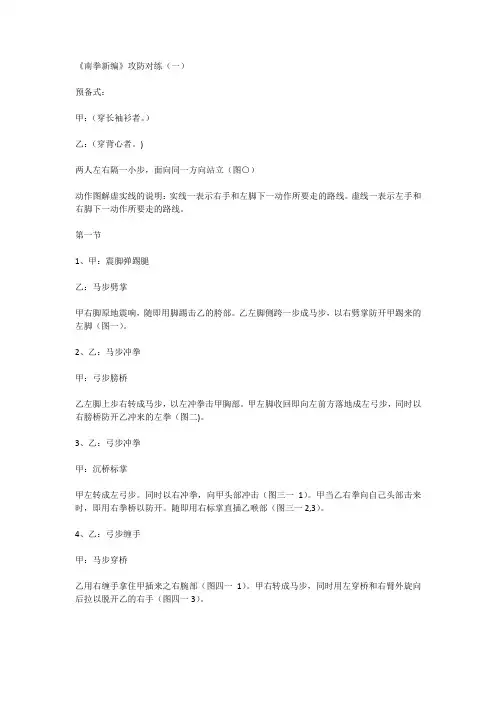 《南拳新编》攻防对练(一)