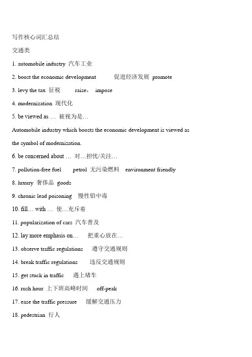 雅思写作核心词汇表