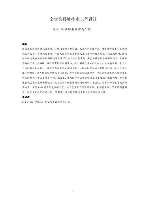 毕业设计---县城排水工程设计