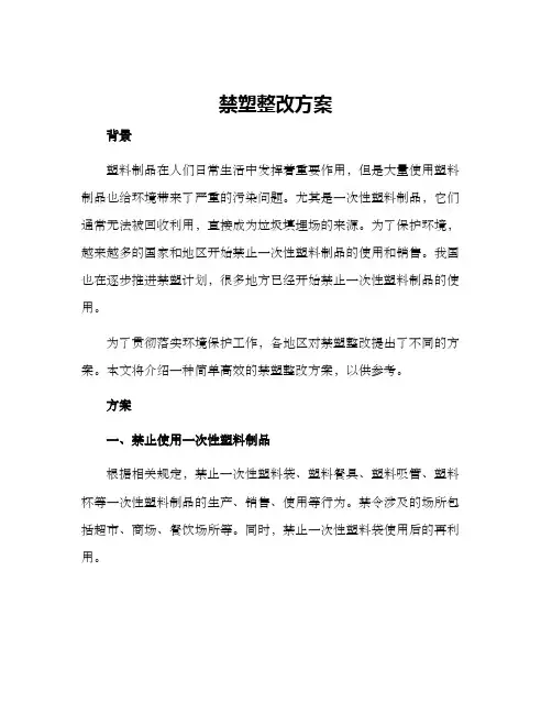 禁塑整改方案