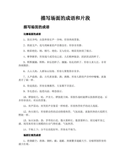 描写场面的成语和片段