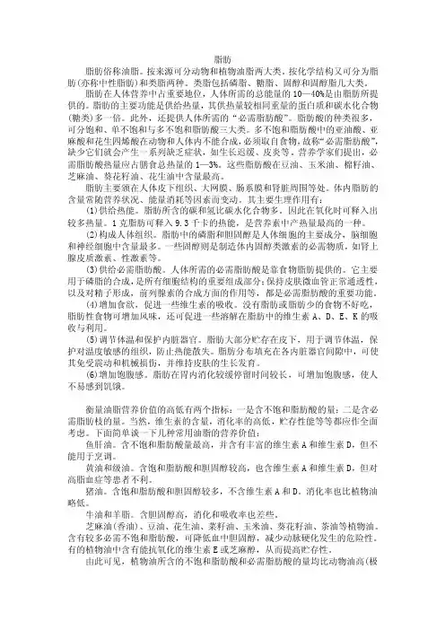 脂肪——精选推荐
