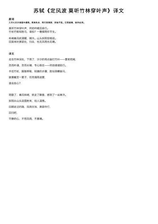 苏轼《定风波