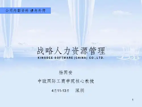 战略人力资源管理培训课件(PPT 113页)
