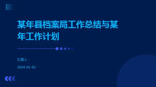 某年县档案局工作总结与某年工作计划