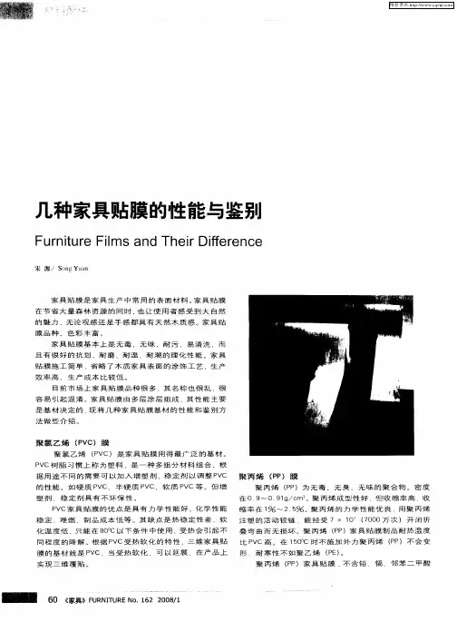 几种家具贴膜的性能与鉴别