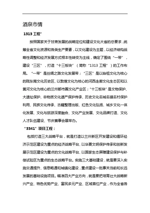 酒泉市情教学文档