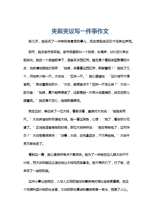 夹叙夹议写一件事作文