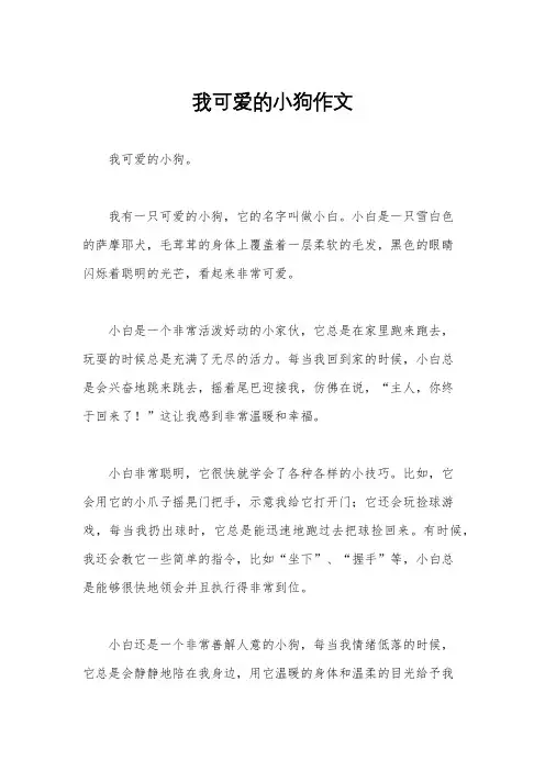 我可爱的小狗作文