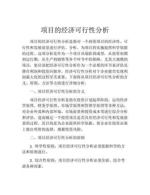 项目的经济可行性分析