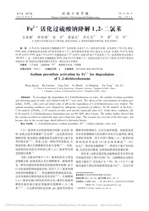 Fe_2_活化过硫酸钠降解1_2_二氯苯_王继鹏