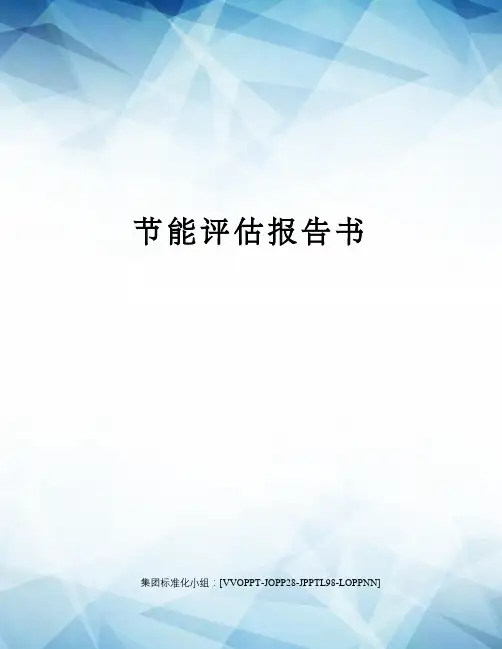 节能评估报告书