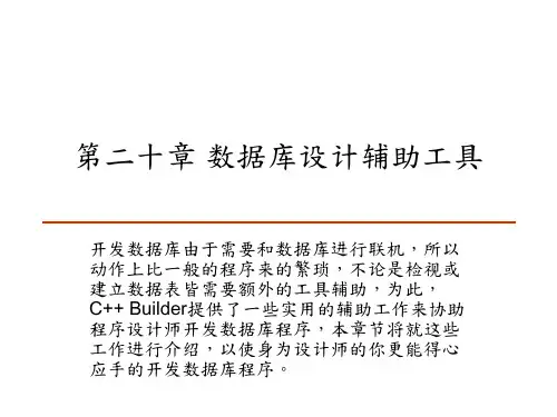 第二十章 数据库设计辅助工具 C++ Builder PPT课件 简体中文版