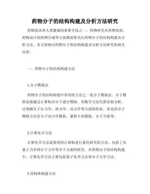 药物分子的结构构建及分析方法研究
