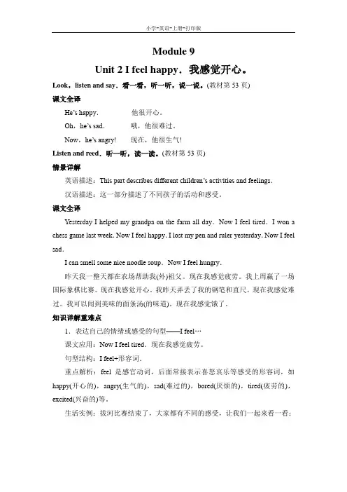 外研版(三起)-英语-五年级上册- Module 9 Unit 2 教材同步讲解 教案(句型)