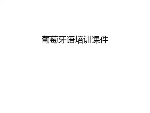 【资料】葡萄牙语培训课件汇编