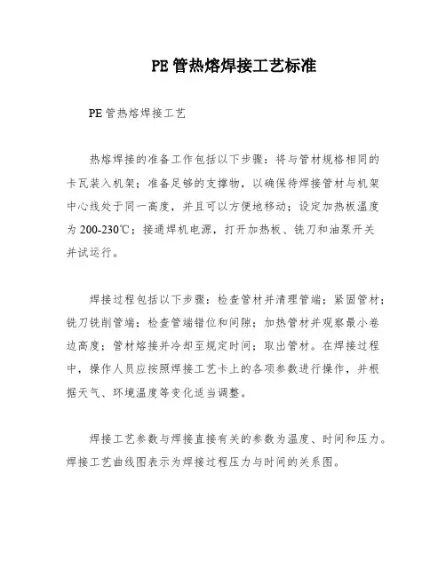 PE管热熔焊接工艺标准