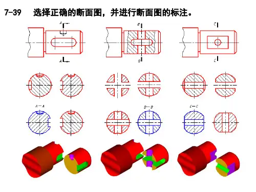 工程图学作业参考答案8 断面图,规定画法,尺寸标注