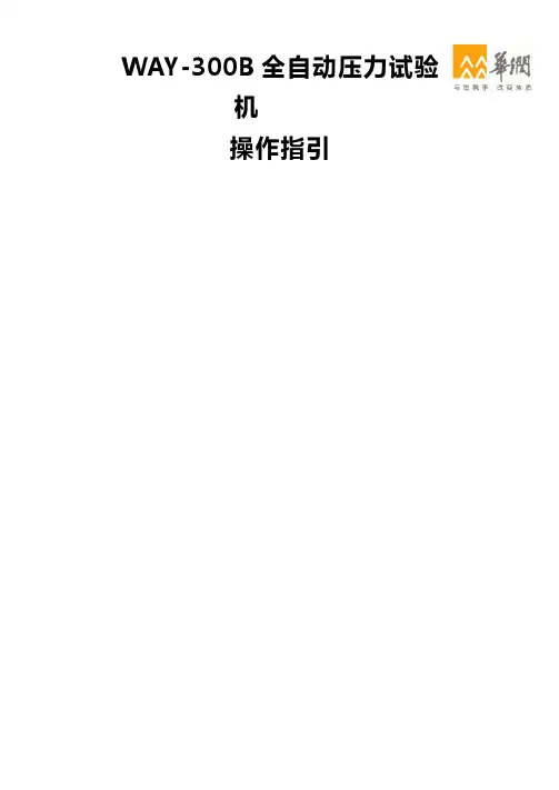 WYA-300B全自动压力试验机 操作指引