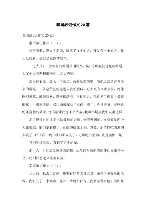 泰国游记作文20篇