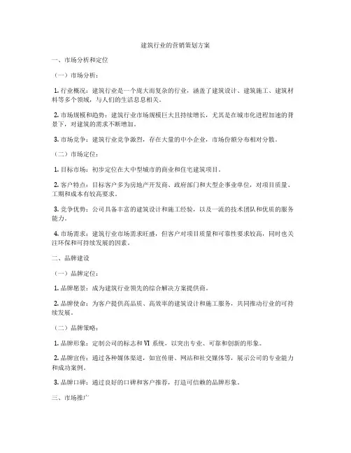 建筑行业的营销策划方案