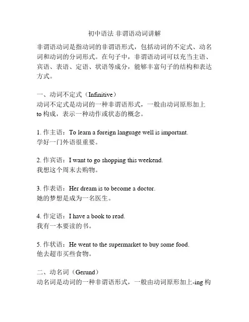 初中语法 非谓语动词讲解