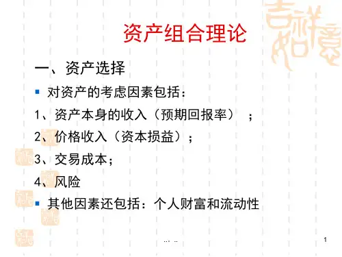 全版资产组合理论.ppt