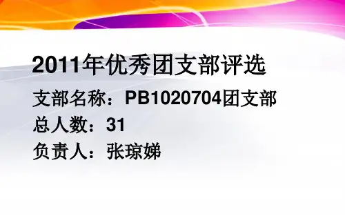 优秀团支部评选PPT