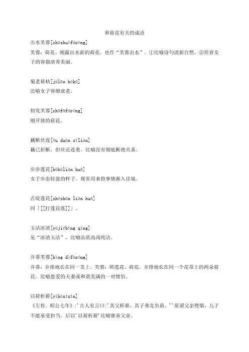 和荷花有关的成语