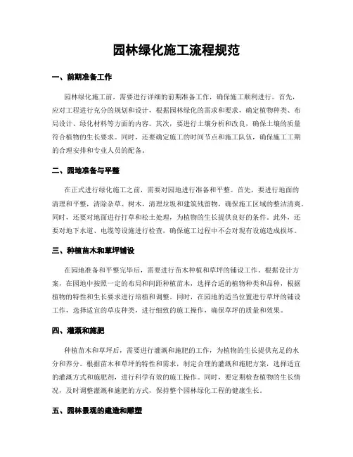 园林绿化施工流程规范
